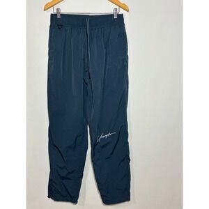 YoungLA Joggers Men Medium Teal 207 Nylon Windbreaker Mesh Lined Training Pants